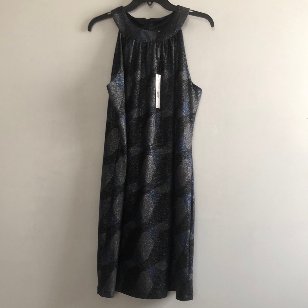 Elie Tahari Black Sheath Halter Midi Dress